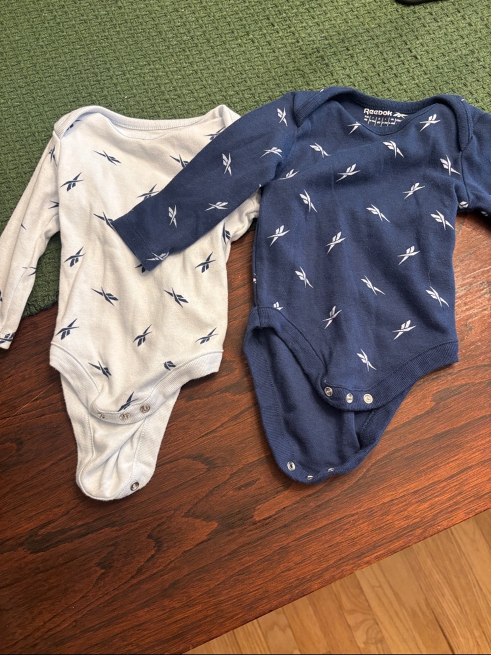 Reebok Baby Long-Sleeve Bodysuits Duo - Navy & Light Gray